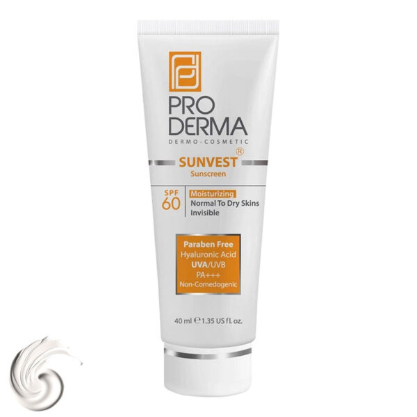 کرم ضدآفتاب و مرطوب‌کننده پرودرما مدل SPF60، حجم 40 میلی‌لیتر
