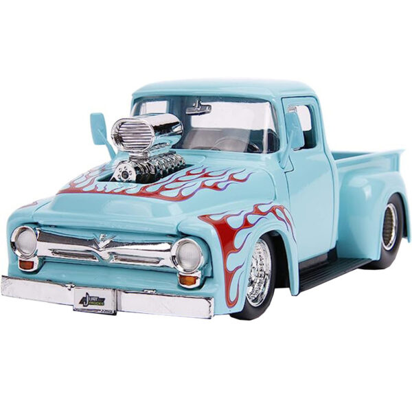 ماکت ماشین جادا مدل فلزی 1956 Ford F-100 Hot Rod Pickup with Extra Wheels Rack  ‏